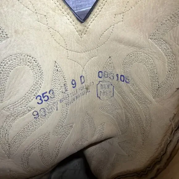 Tony Lama Western Boots Brown Leather Cowboy Vintage Exotic Men’s size 9 D - Picture 8 of 11